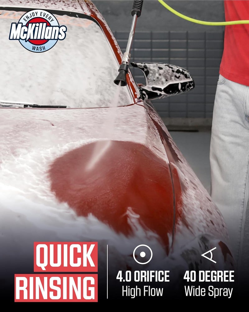 McKillans 40 Degree Pressure Washer Nozzle - Stainless Steel, High-Efficiency Cleaning, Durable Nozzle Guard with Rubberized Protection (4.0 Orifice) - Image 3